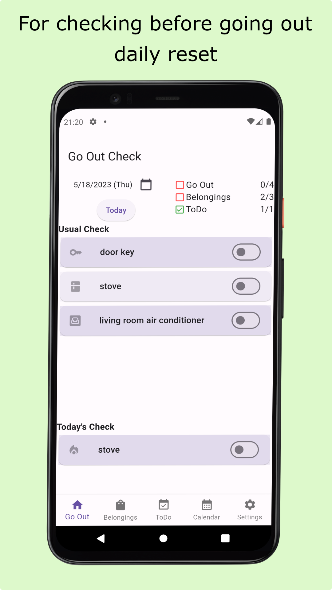 GoOut Checker - Go Out Check